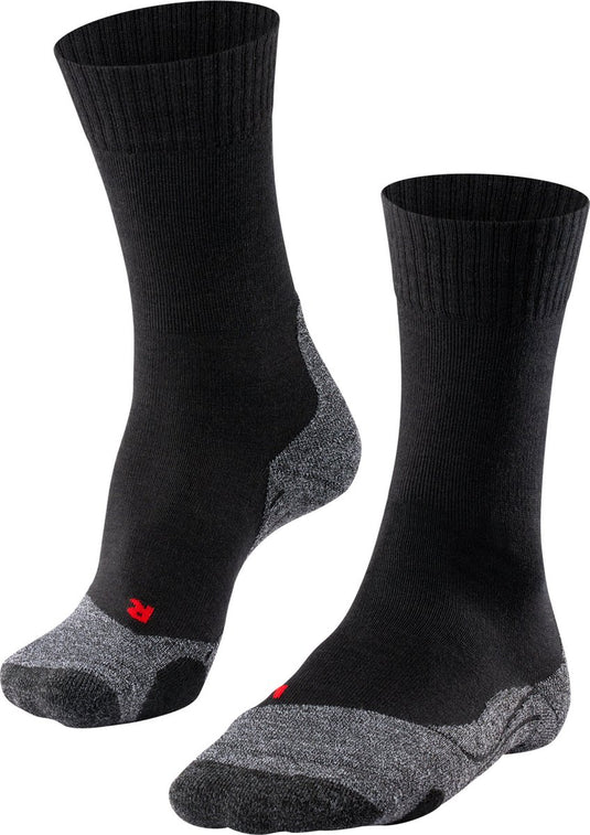 Falke tk2 anti-blaar dik wol functioneel materiaal wandelsokken dames zwart - maat 41-42