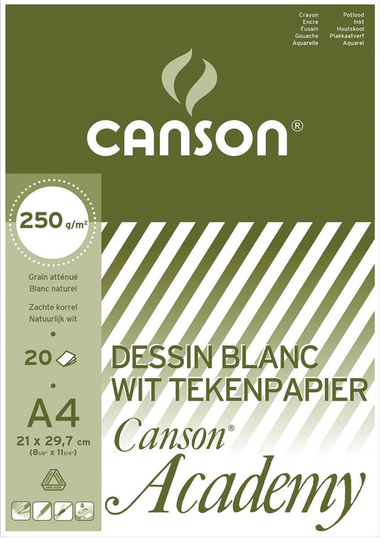 Canson tekenblok academy formaat 21 x 297 cm (a4)