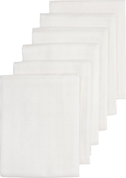 Meyco baby uni hydrofiele doeken - 6-pack - white - 60x60cm