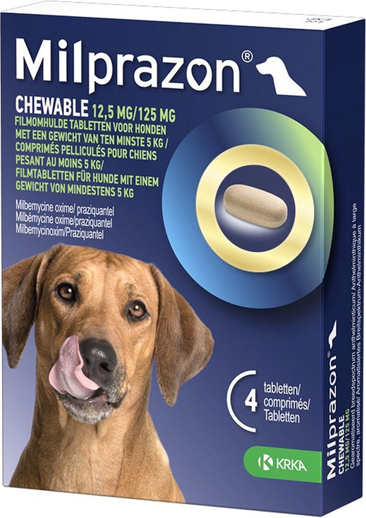 Krka milprazon kauwtabletten ontwormingstabletten hond