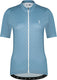 Bbb cycling donnafit fietsshirt dames korte mouw - sneldrogend en ademend - comfortabel wielrenshirt - grijs blauw wielertenue - maat s - bbw-412