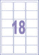 Kangaro etiket - universele etiketten - inkjet laser kopieer - 63,5x46,6mm - 100 vel - 18 stickers per vel
