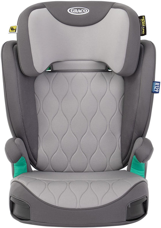 Graco affix i-size r129 autostoeltje - iron - isofix zitverhoger met rugleuning - van 100 tot 150 cm (ca. 3,5 tot 12 jaar)