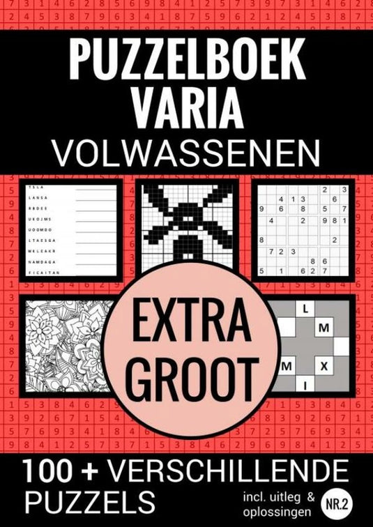 Varia boek cadeau - puzzelboek extra groot - nr. 2 - voor ouderen, slechtzienden, senioren, opa en oma
