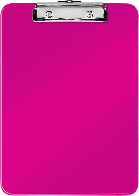 Leitz wow kunststof a4 klembord met ophanghaakje - capaciteit tot 75 vel - roze