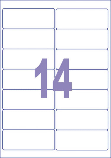 Kangaro etiketten - universeeel - zelfklevend -inkjet laser kopieer - 99,1x38,1mm - 100 vel - 14 stickers per vel