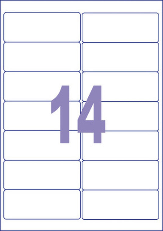 Kangaro etiketten - universeeel - zelfklevend -inkjet laser kopieer - 99,1x38,1mm - 100 vel - 14 stickers per vel