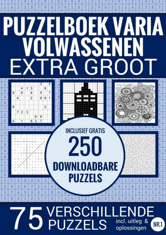 Varia puzzelboek voor ouderen, slechtzienden, senioren, opa en oma - extra groot, type xl xxl
