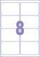 Kangaro etiketten - universeel - inkjet laser kopieer - 99,1x67,7mm - 25 vel - 8 stickers per vel - k-9967-25