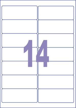 Kangaro etiketten - universeel - zelfklevend - inkjet laser kopieer - 99,1x38,1mm - 25 vel - 14 stickers per vel
