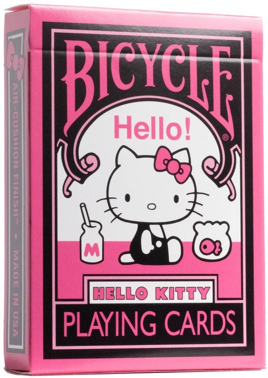 Bicycle hello kitty black pink - premium speelkaarten - poker - collectible - sanrio - manga anime