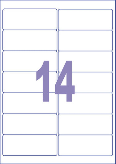 Kangaro etiketten - universeel - zelfklevend - inkjet laser kopieer - 99,1x38,1mm - 25 vel - 14 stickers per vel