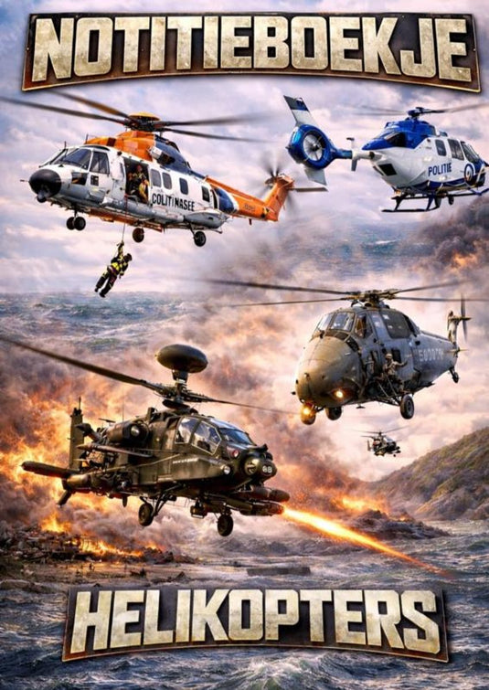 Notitieboekje, helikopters.