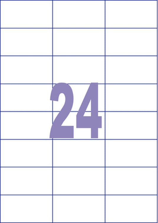 Kangaro etiketten - universeel - inkjet laser kopieer - 70x37mm - 25 vel - 24 stickers per vel - k-7037-25