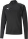 Puma teamliga 1 4 zip top jr unisex sportshirt - black- white