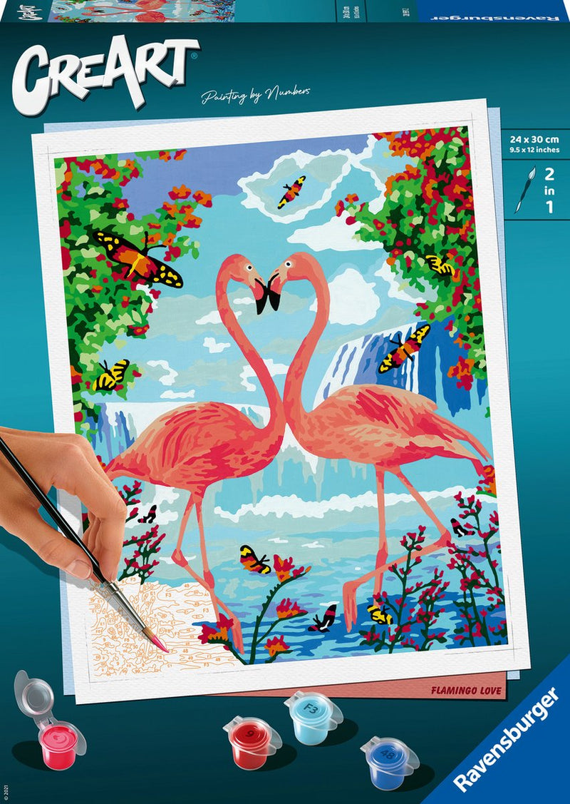 Load image into Gallery viewer, Ravensburger schilderen op nummer ravensburger creart schilderen op nummer - flamingo love
