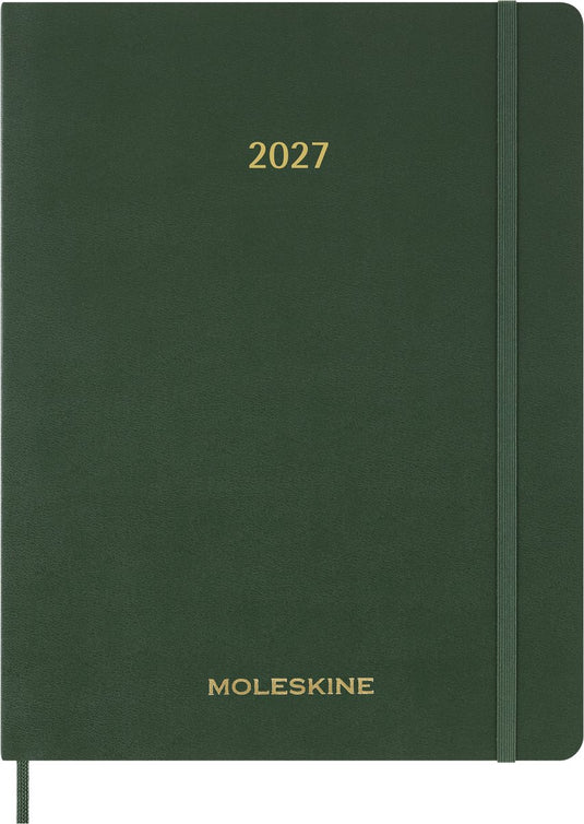 Moleskine 15 maanden agenda - 2027 - essential planner - wekelijks - verticaal - xxl - mirthe groen