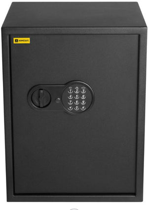Brihard homesafe hv50e elektronische kluis, met legplank, membraankeypad, incl. batt. ankers, 56l - zwart ral 9005