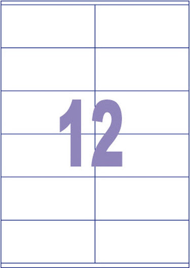 Kangaro etiket - inkjet laser kopieer - 105x48mm - 100 vel - 12 stickers per vel