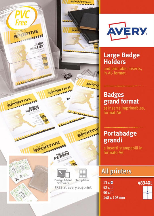 Avery badgehouder a6 incl. insteekkaarten 50st