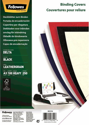 3304 inbindkaft fellowes 5374401 zwart papier