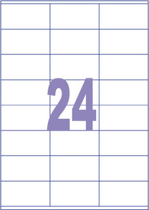 Kangaro etiketten - universeel - inkjet laser print - 70x36mm - 100 vel - 24 stickers per vel