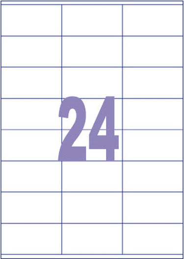 Kangaro etiketten - universeel - inkjet laser print - 70x36mm - 100 vel - 24 stickers per vel
