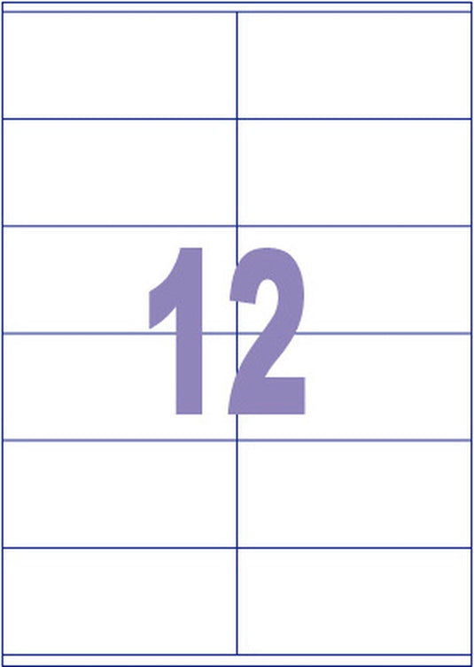 Kangaro etiket - inkjet laser kopieer - 105x48mm - 100 vel - 12 stickers per vel - k-10548