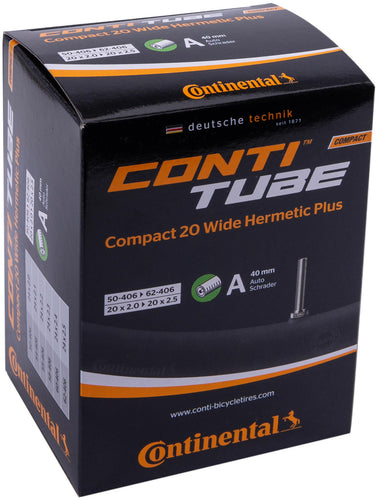 Continental binnenband compact 20 wide hermetic plus , versterkt tube conti compact 20 wide her.plus av 40mm