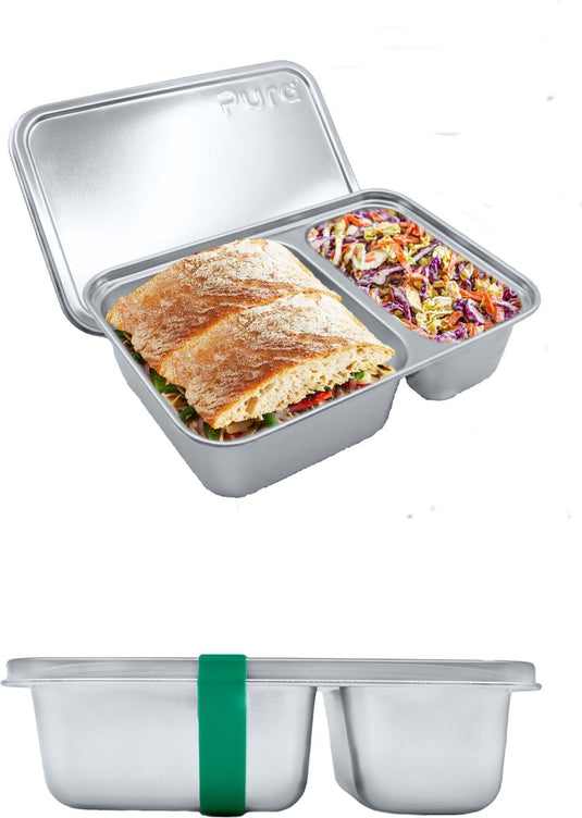 Pura lunchbox - large - inclusief silicone band - rvs - plasticvrij