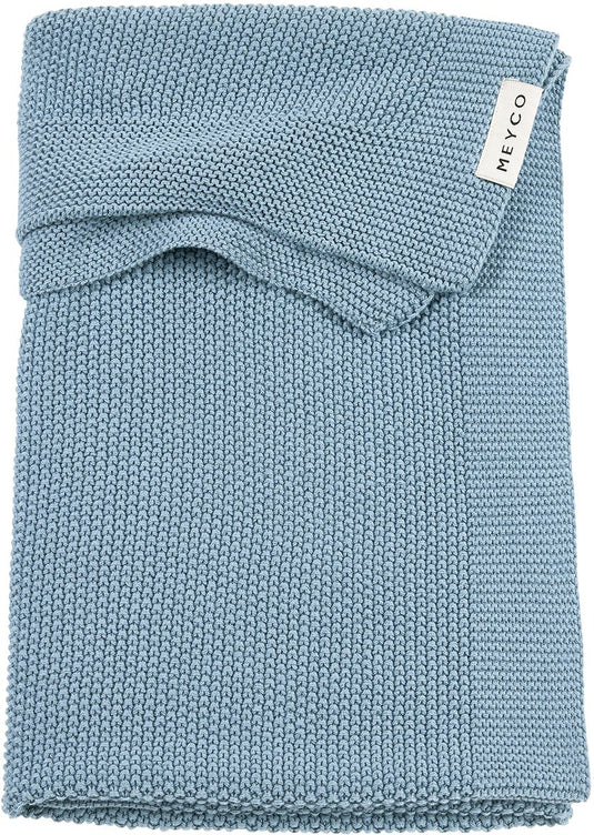 Meyco baby mini relief ledikant deken - jeans blue - 100x150cm - 1.0 tog