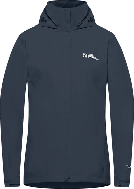 Jack wolfskin trailtime 2l jkt dames outdoorjas - midnight sky