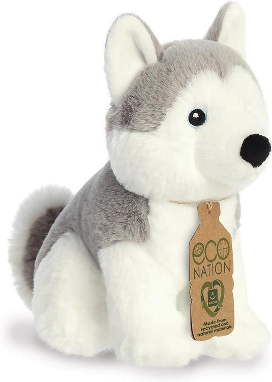 Aurora pluche husky hond - eco nation - huisdieren knuffel - 21 cm