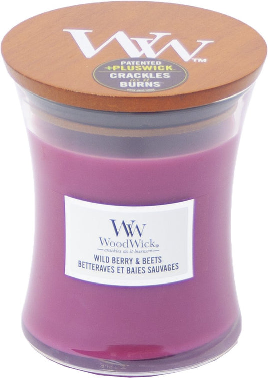 Woodwick hourglass medium geurkaars - wild berry beets - 60 branduren
