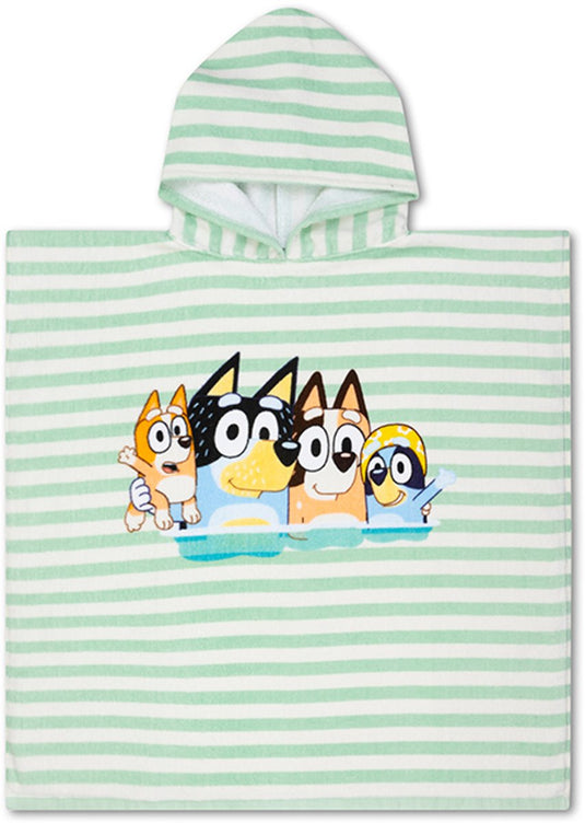 Swim essentials - poncho - 65 x 65 cm - kind - gestreept - 100% katoen - blauw wit