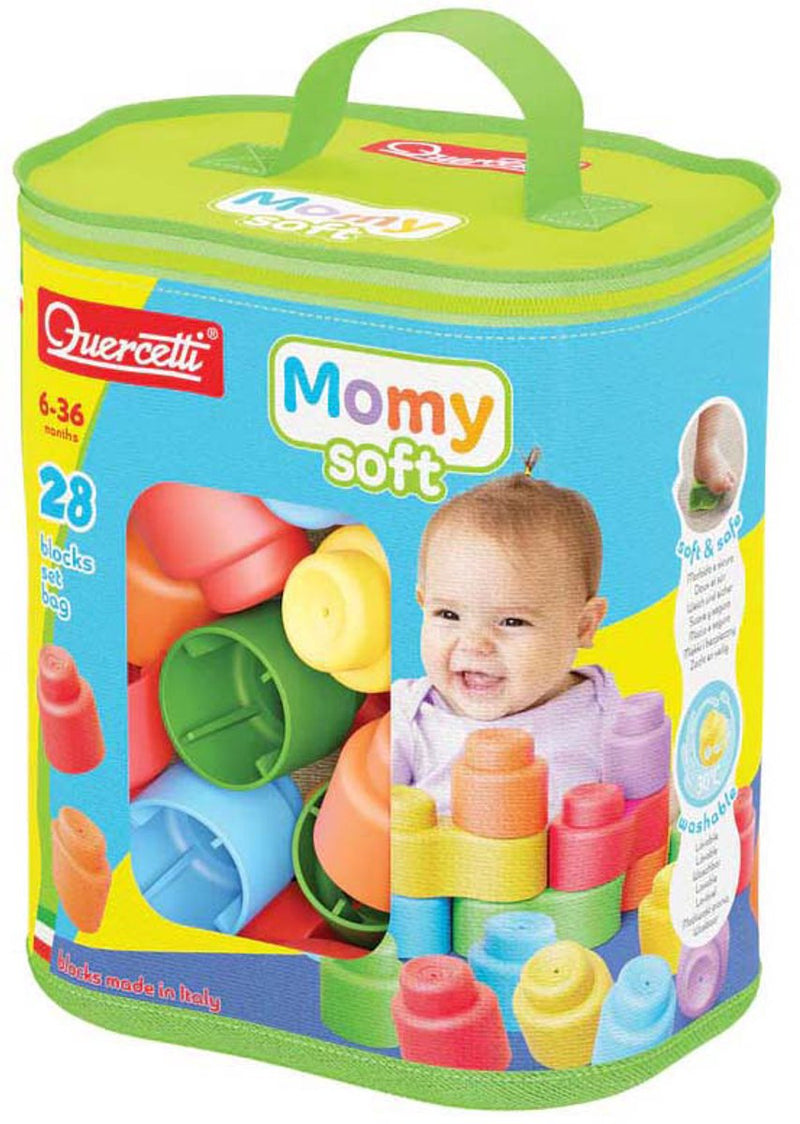 Load image into Gallery viewer, Quercetti bouwblokken momy soft - 28 stuks - kleurrijk baby speelgoed.
