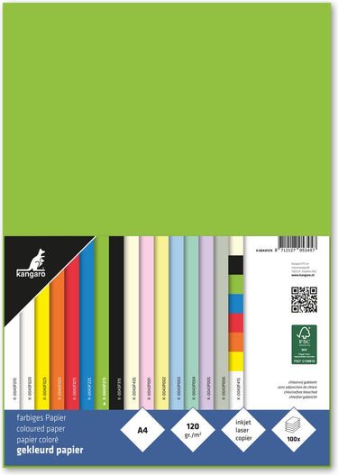 Kangaro papier - a4 - 120 gram fsc - pak 100 vel - groen