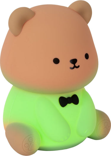 Lucide pincha bear - oplaadbare nachtlamp kinderkamer - accu batterij - led 3 stepdim - 1x0,5w 2100k - rgb - bruin | essential