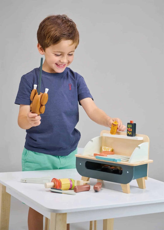 Tender leaf playing - bbq set - 23x10x20,80cm - met accessoires - 3 jaar