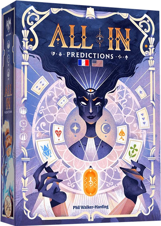 Asmodee kaartspel all in! predictions rood strategie spel.