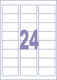 Kangaro etiket - inkjet laser kopieer - 63,5x33,9mm - 100 vel - 24 stickers per vel
