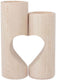 Playwood houten waxinelichthouder hart decoratie set van 2 naturel.