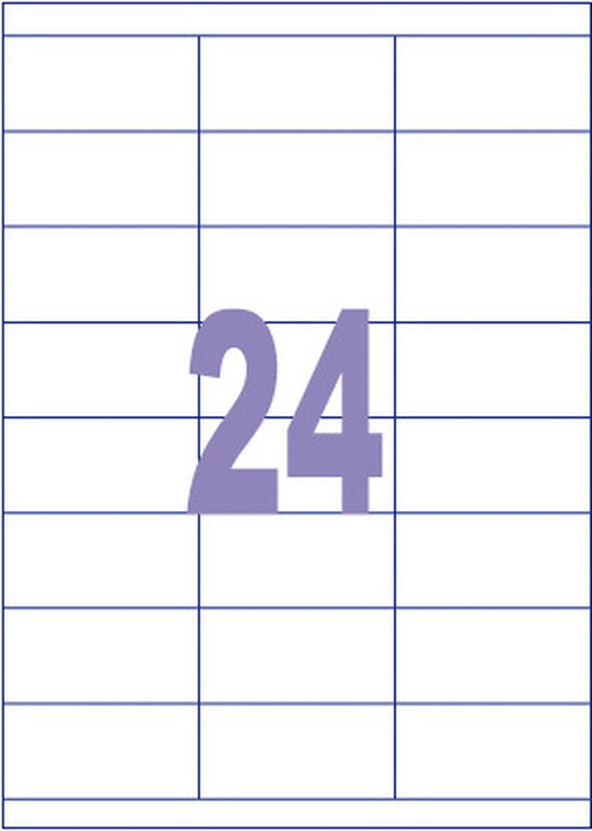 Kangaro etiketten - universeel - inkjet laser kopieer - 70x35mm - 100 vel - 24 stickers per vel - k-7035