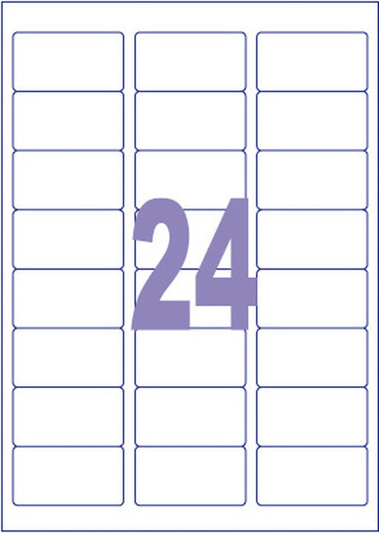 Kangaro etiket - inkjet laser kopieer - 63,5x33,9mm - 100 vel - 24 stickers per vel