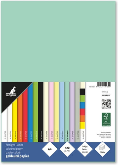 Kangaro papier - a4 - 120 gram fsc - pak 100 vel - pastel groen