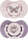Difrax lovi fopspeen dynamisch - classy - 18+ maanden - roze paars - 2 stuks
