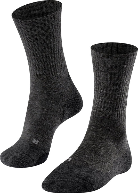 Falke tk2 wool anti-blaar dik wol functioneel materiaal wandelsokken heren grijs - maat 42-43