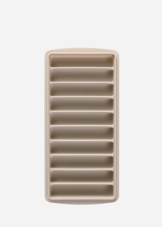 Aya ida aya ida - ice cube tray - ijsblokjesvorm - siliconen ijsblokjes vorm met deksel - bpa vrij - herbruikbaar - langwerpige ijsblokjes voor flessen - koude dranken - cream beige