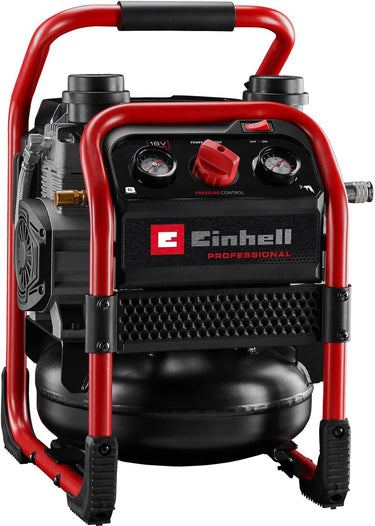 Einhell accu compressor silenzzo 18 160 solo - power x-change - 18 v li-ion - max. 8 bar - 6 l tank - olievrij - 59 db (stiller dan normale compressoren) - zuigvermogen 160 l min - excl. accu en lader