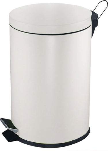 V-part - pedaalemmer 5 liter - steel - wit - prullenbak